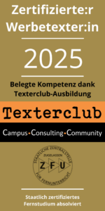 Siegel Zertifizierter Werbetexter vom Texter-Club