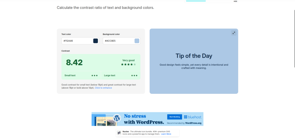 Coolors Contrast Checker